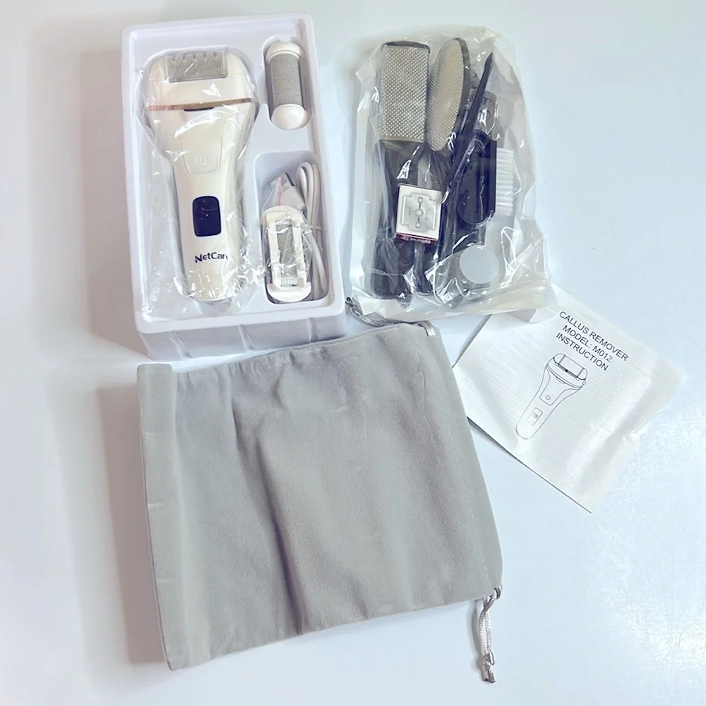 White Rechargeable Cordless Callus Remover Large Kit
